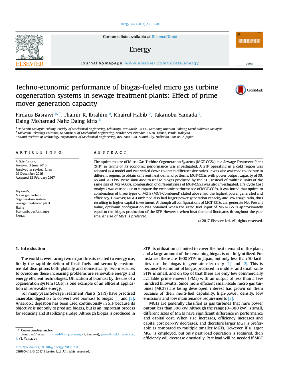 Techno-economic performance of biogas-fueled micro gas turbine cogeneration systems in sewage treatment plants: Effect of prime mover generation capacity