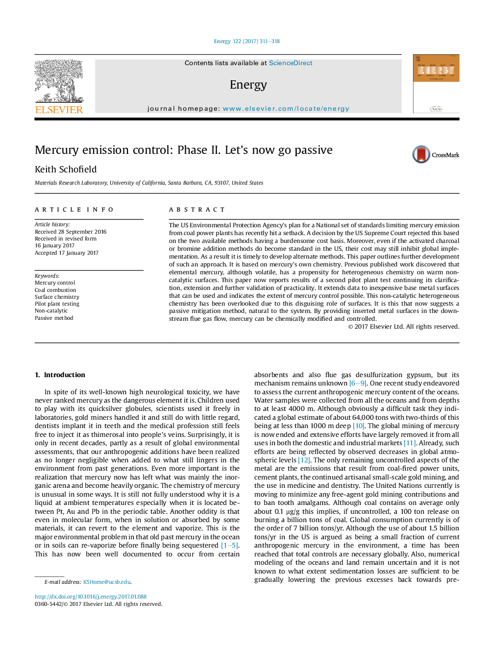 Mercury emission control: Phase II. Let's now go passive