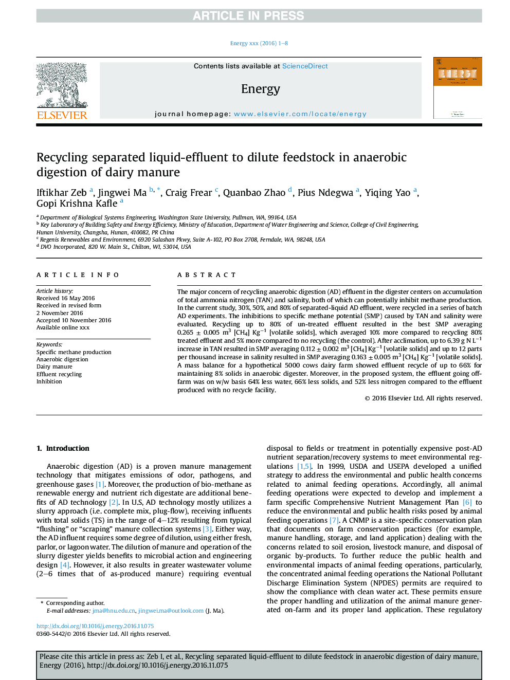 Recycling separated liquid-effluent to dilute feedstock in anaerobic digestion of dairy manure