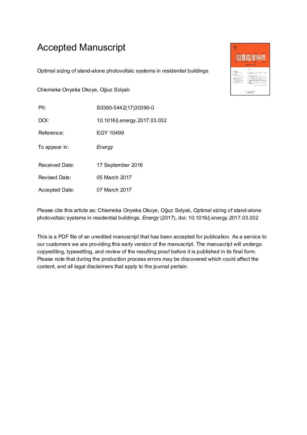 Optimal sizing of stand-alone photovoltaic systems in residential buildings