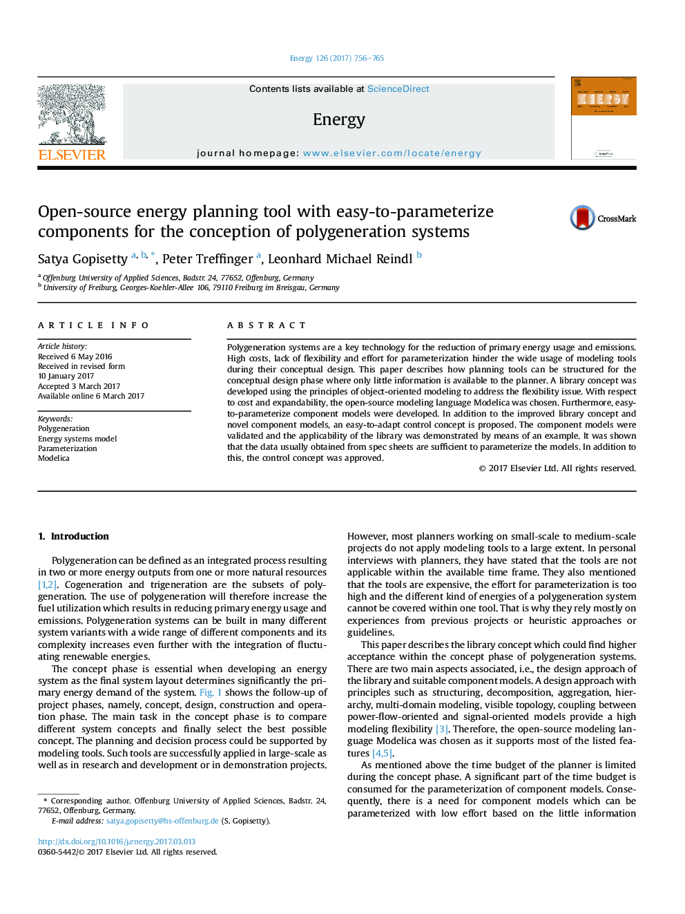 Open-source energy planning tool with easy-to-parameterize components for the conception of polygeneration systems