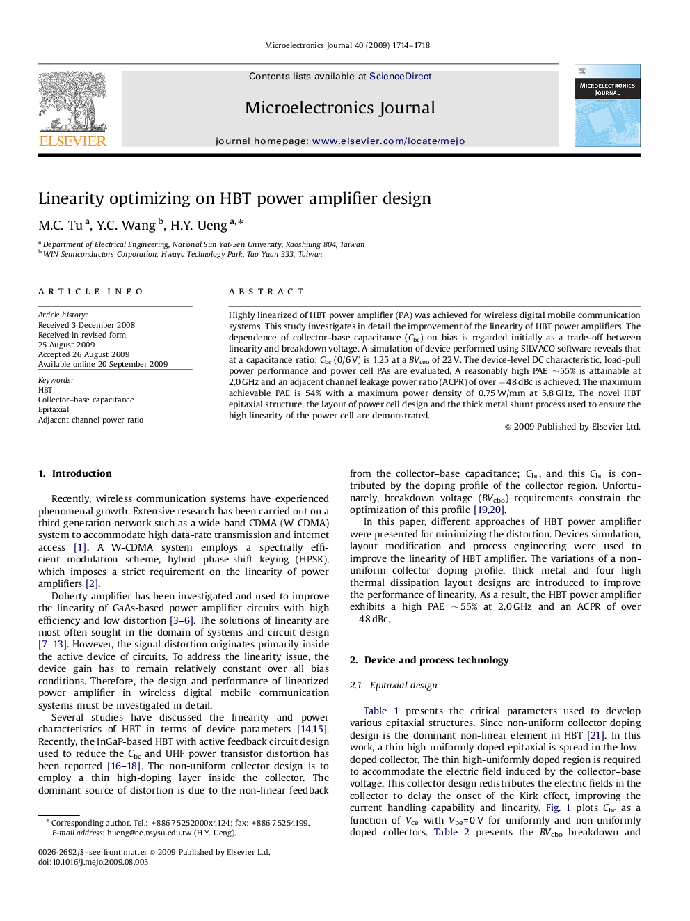 Linearity optimizing on HBT power amplifier design