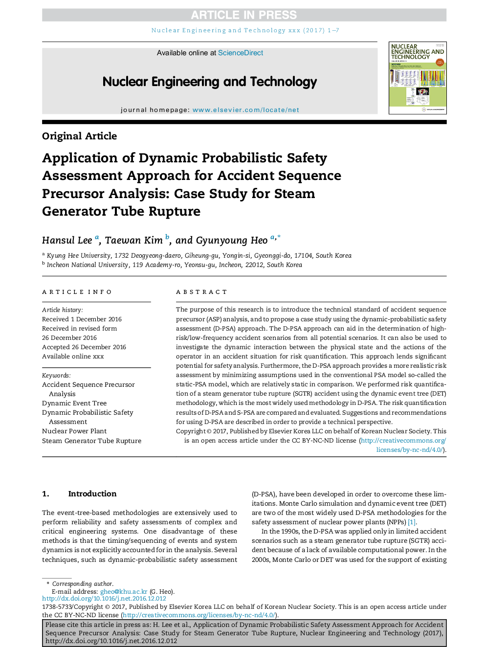 Application of Dynamic Probabilistic Safety Assessment Approach for Accident Sequence Precursor Analysis: Case Study for Steam Generator Tube Rupture