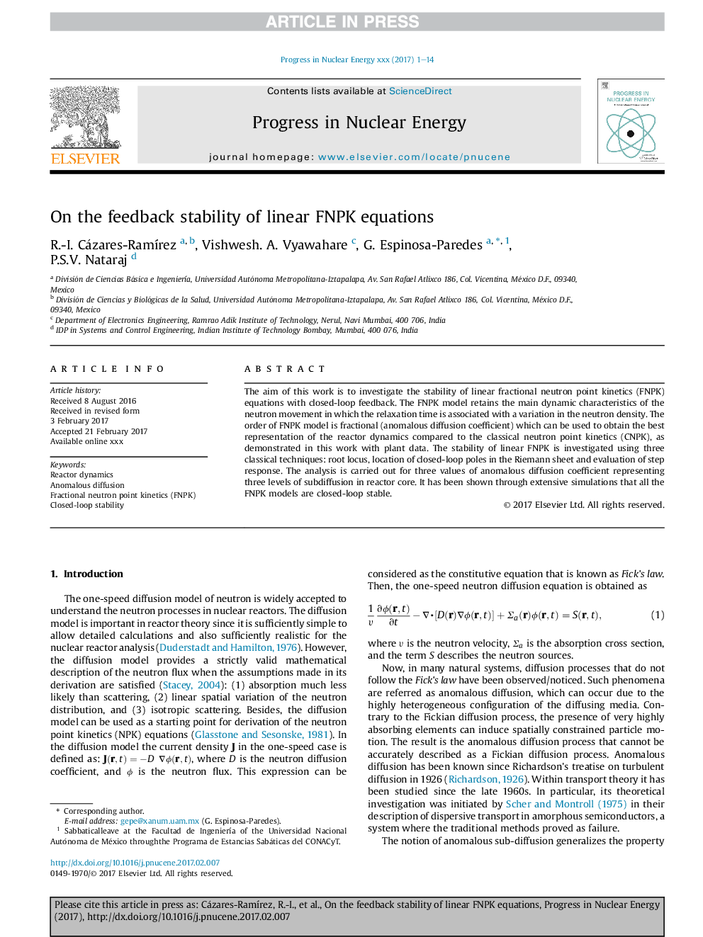 On the feedback stability of linear FNPK equations