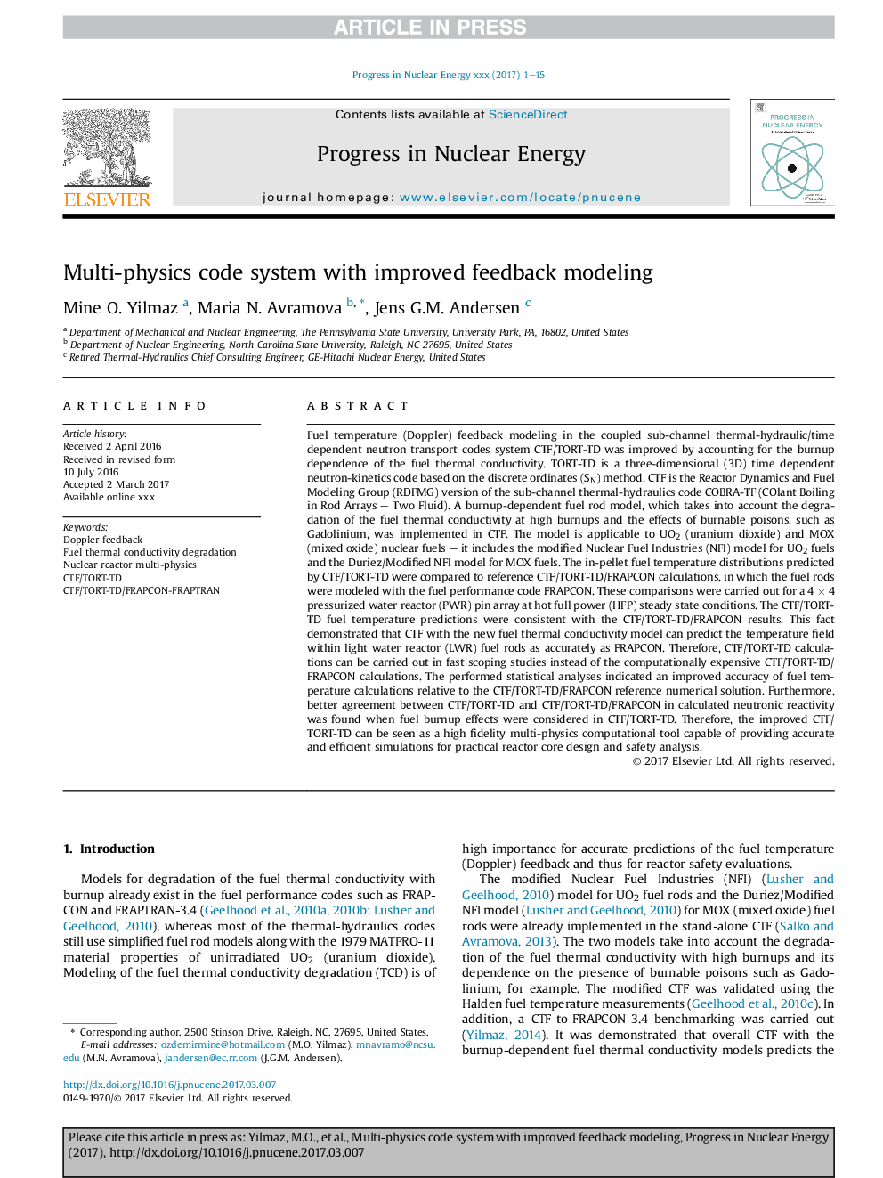 Multi-physics code system with improved feedback modeling