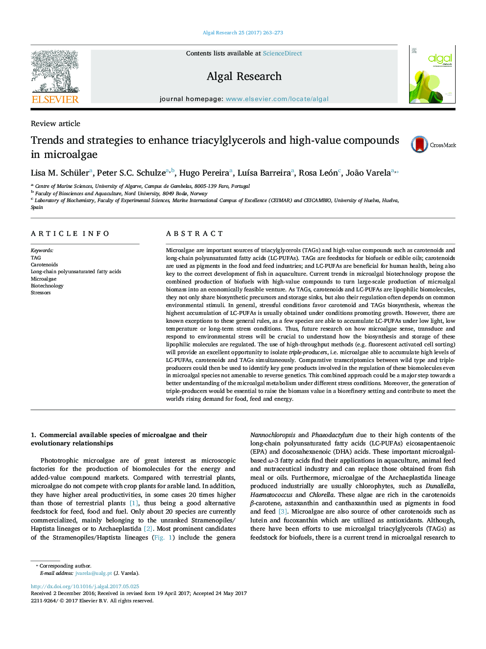 Trends and strategies to enhance triacylglycerols and high-value compounds in microalgae