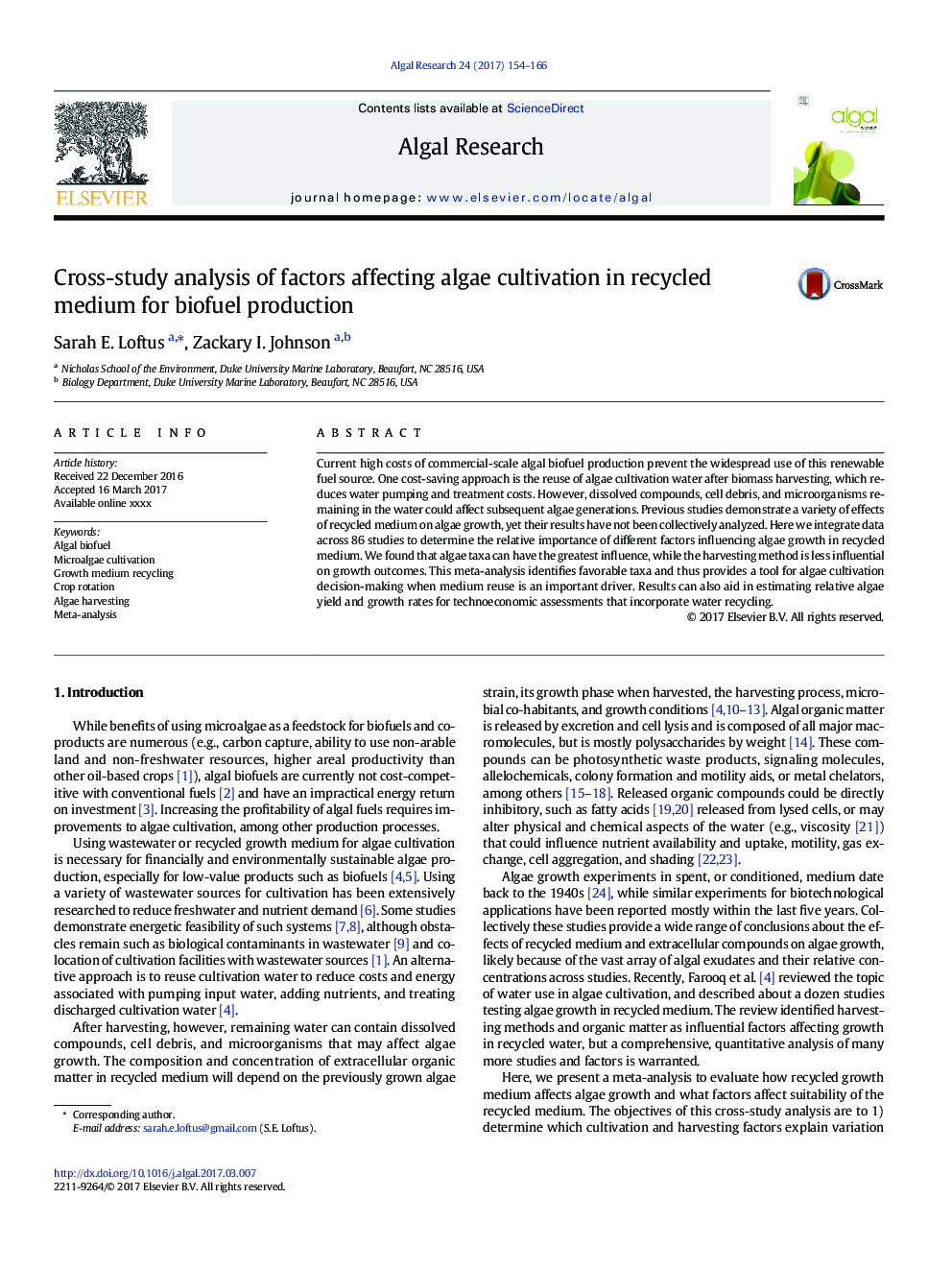 Cross-study analysis of factors affecting algae cultivation in recycled medium for biofuel production