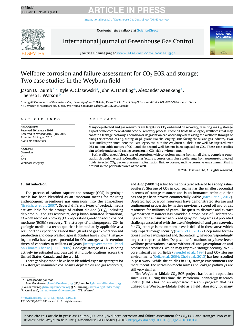 Wellbore corrosion and failure assessment for CO2 EOR and storage: Two case studies in the Weyburn field