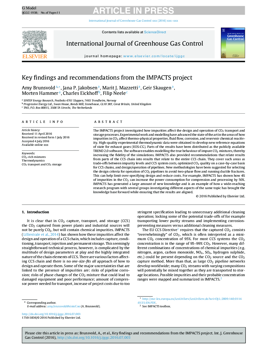 Key findings and recommendations from the IMPACTS project