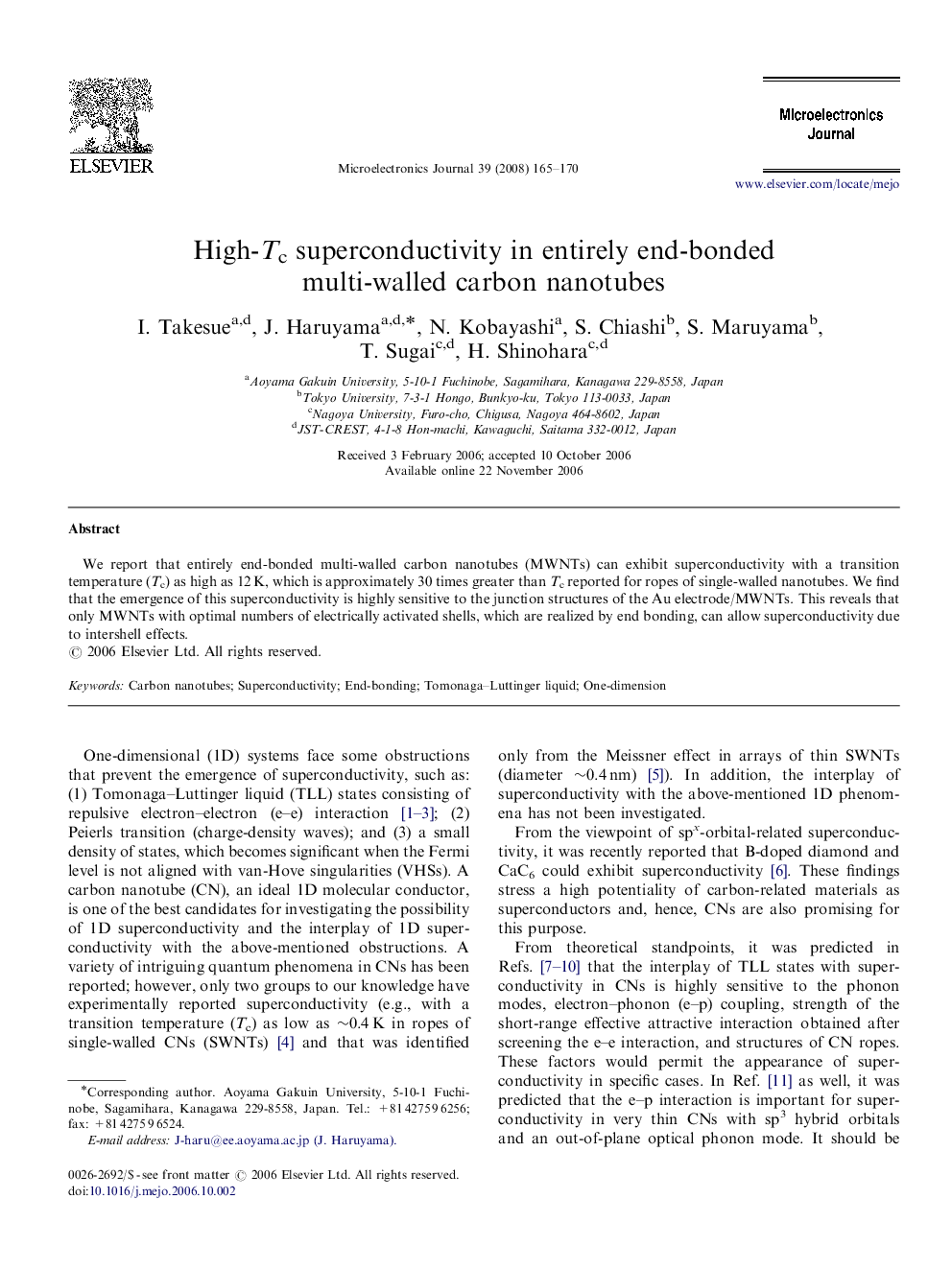 High-Tc superconductivity in entirely end-bonded multi-walled carbon nanotubes