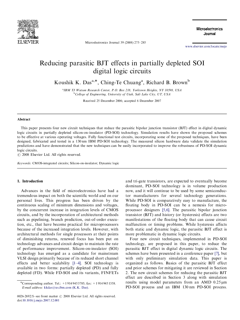 Reducing parasitic BJT effects in partially depleted SOI digital logic circuits