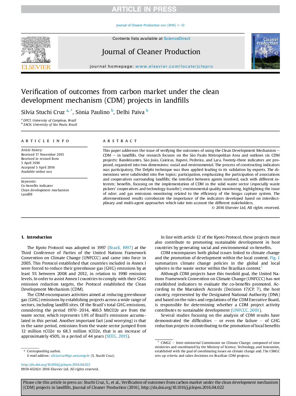 Verification of outcomes from carbon market under the clean development mechanism (CDM) projects in landfills