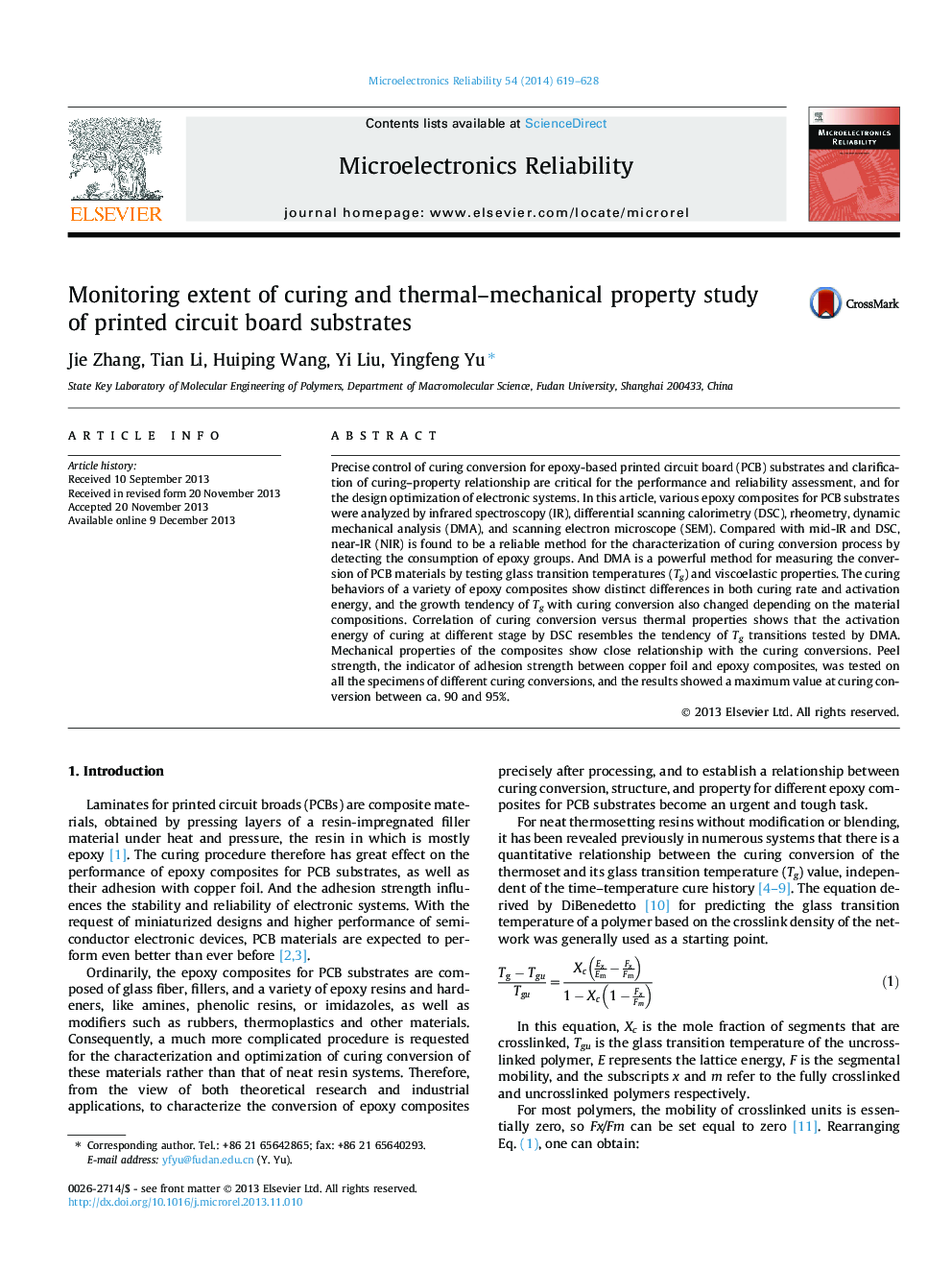 Monitoring extent of curing and thermal–mechanical property study of printed circuit board substrates