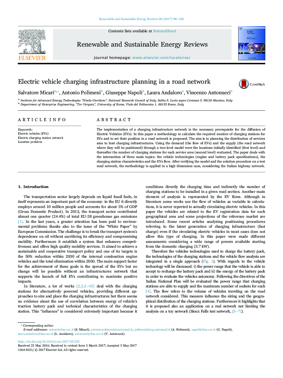 Electric vehicle charging infrastructure planning in a road network