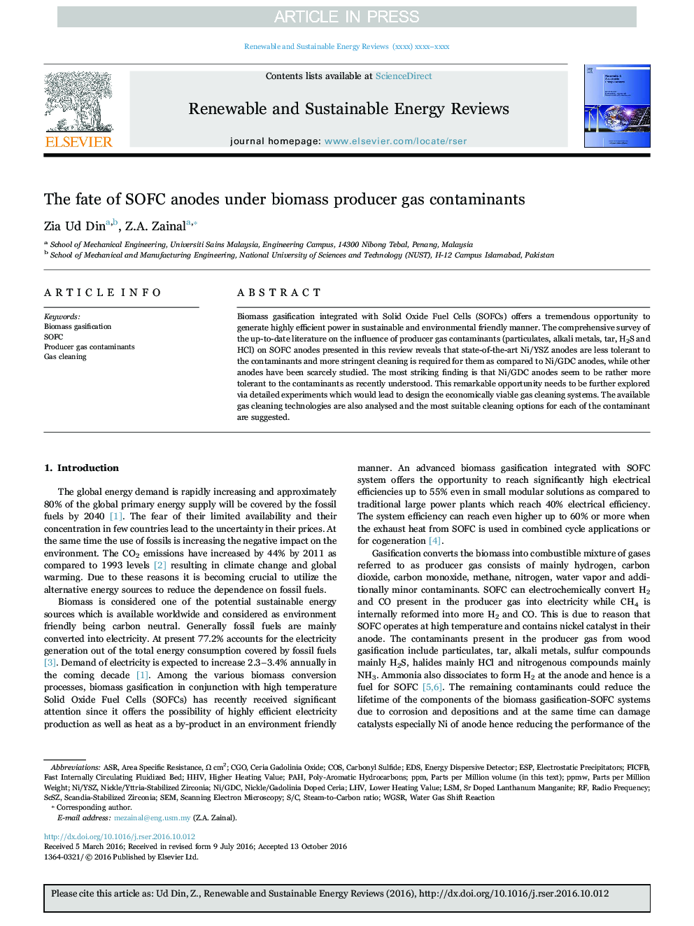 The fate of SOFC anodes under biomass producer gas contaminants