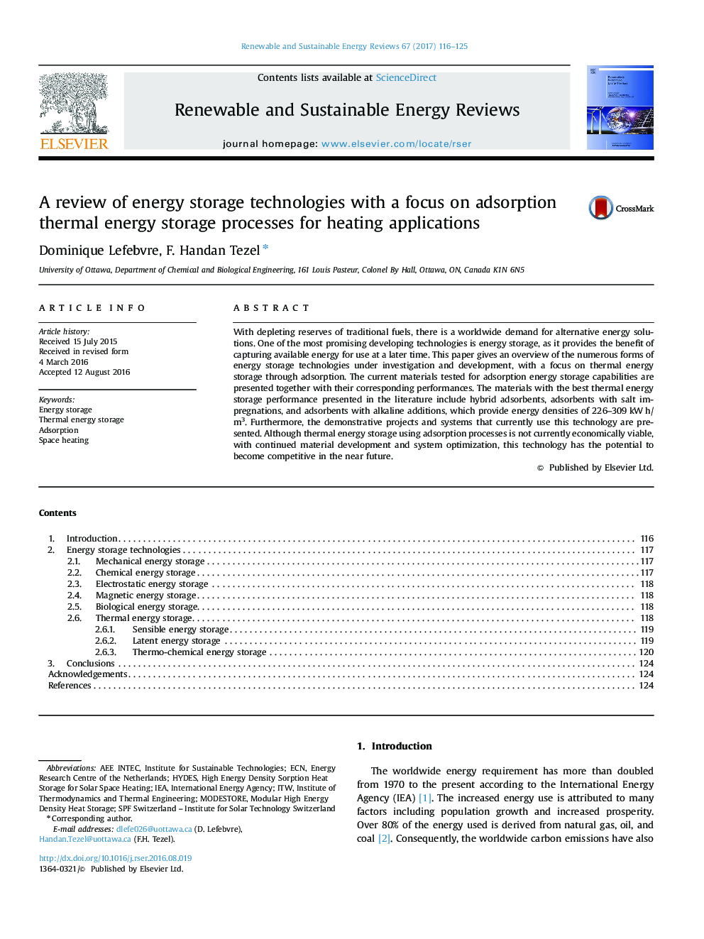 بررسی تکنولوژی ذخیره سازی انرژی با تمرکز بر جذب فرایند ذخیره انرژی حرارتی برای کاربردهای گرما 