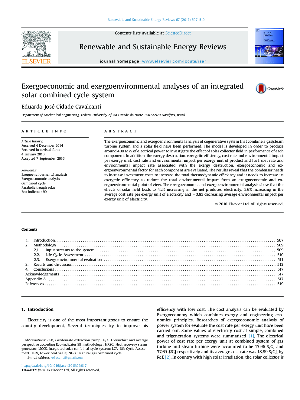 Exergoeconomic and exergoenvironmental analyses of an integrated solar combined cycle system