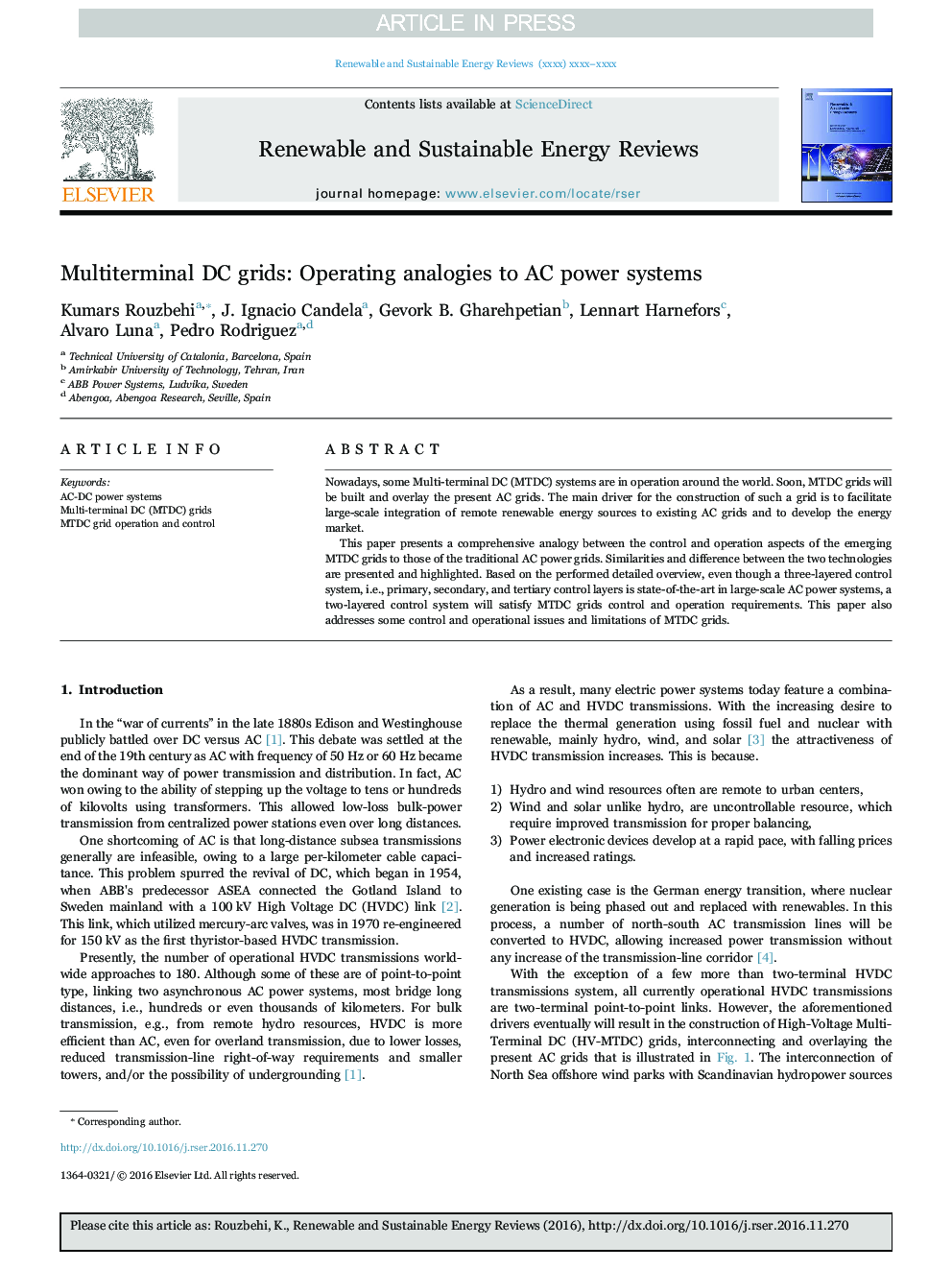 Multiterminal DC grids: Operating analogies to AC power systems