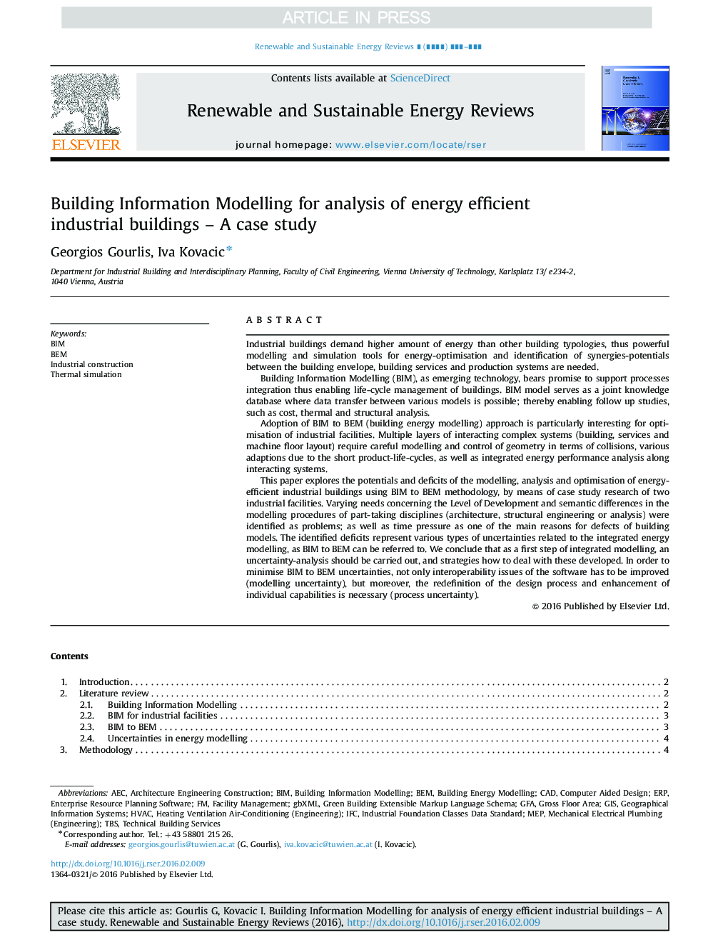 مدل سازی اطلاعات ساختمان برای تجزیه و تحلیل ساختمان های صنعتی کارآمد انرژی - مطالعه موردی 