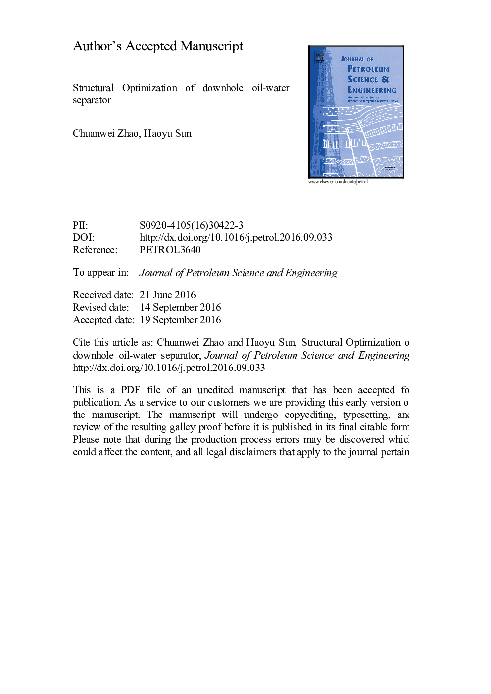 Structural optimization of downhole oil-water separator