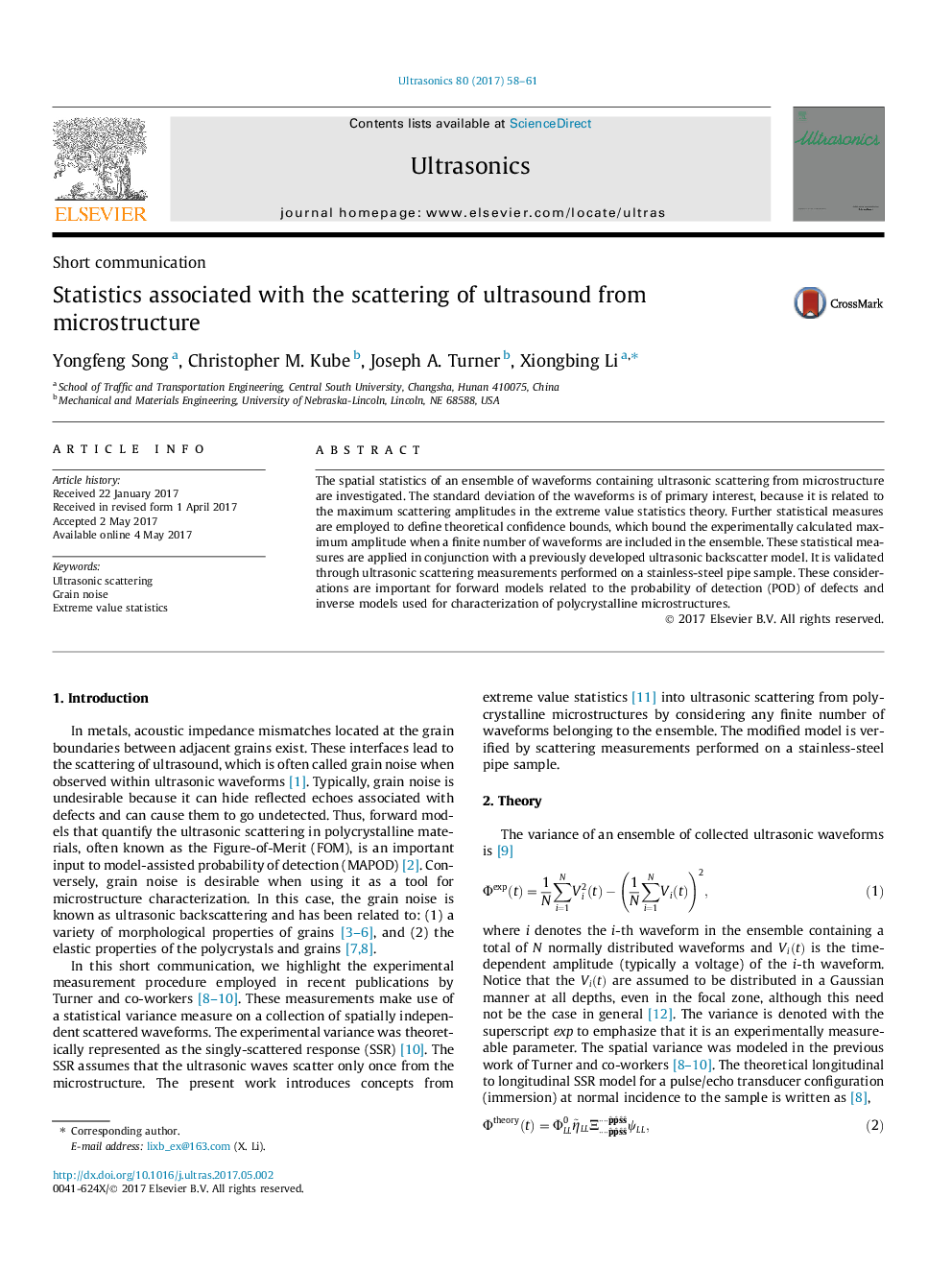 Statistics associated with the scattering of ultrasound from microstructure