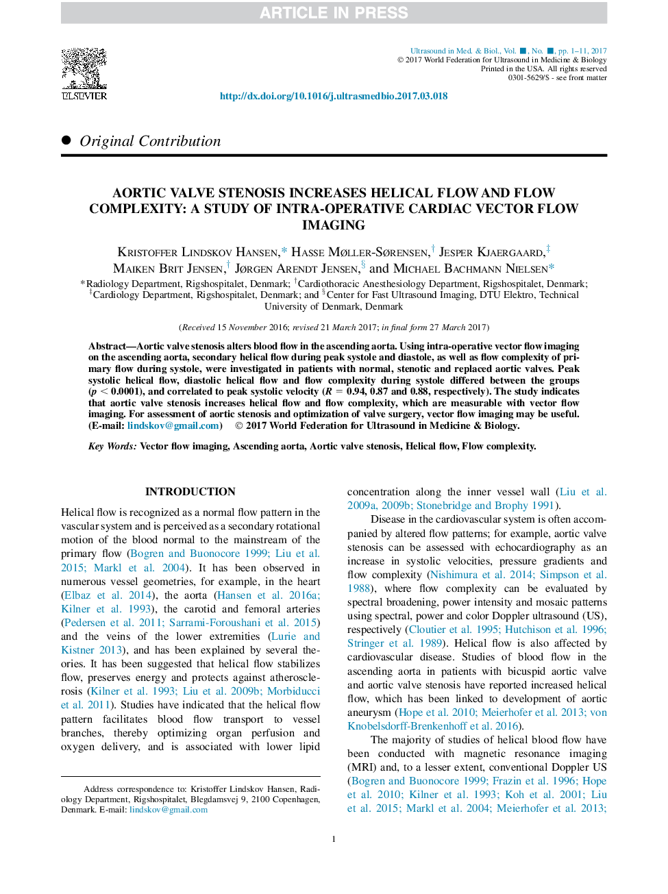 تنگی دریچه آئورت به افزایش جریان هلیکال و پیچیدگی جریان میپردازد: بررسی تصویربرداری جریان انعقاد قلب در داخل عمل 