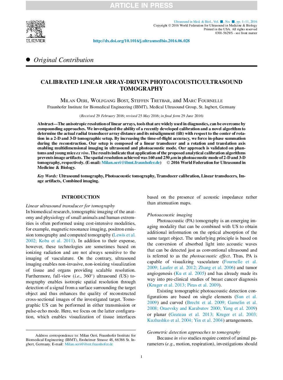 Calibrated Linear Array-Driven Photoacoustic/Ultrasound Tomography