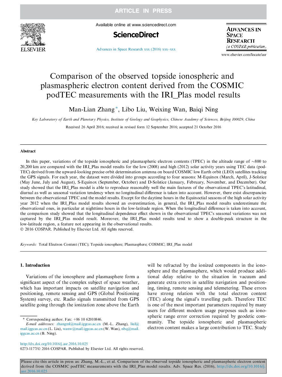 Comparison of the observed topside ionospheric and plasmaspheric electron content derived from the COSMIC podTEC measurements with the IRI_Plas model results
