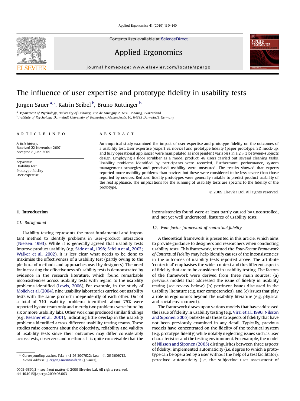 The influence of user expertise and prototype fidelity in usability tests