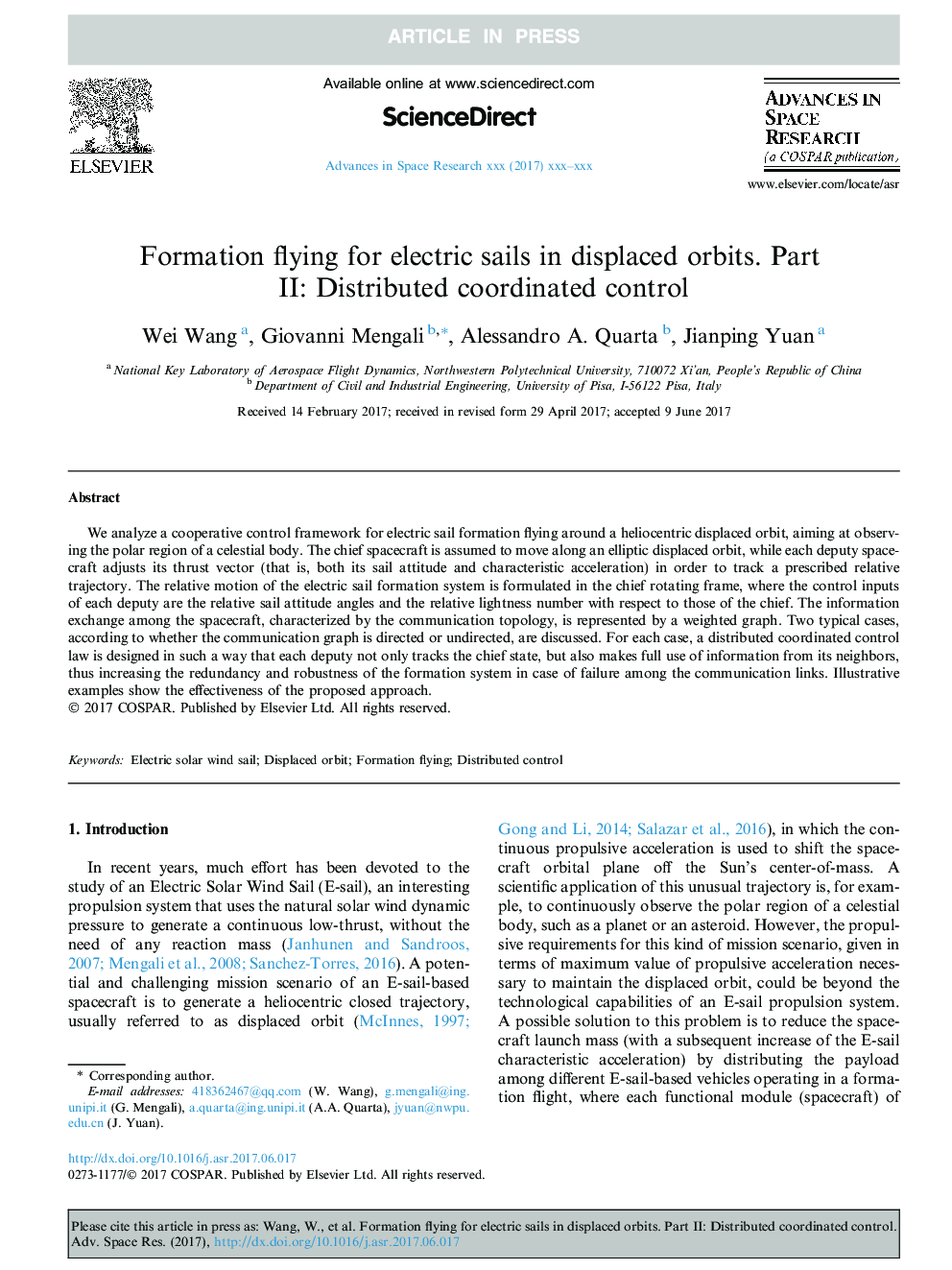 Formation flying for electric sails in displaced orbits. Part II: Distributed coordinated control