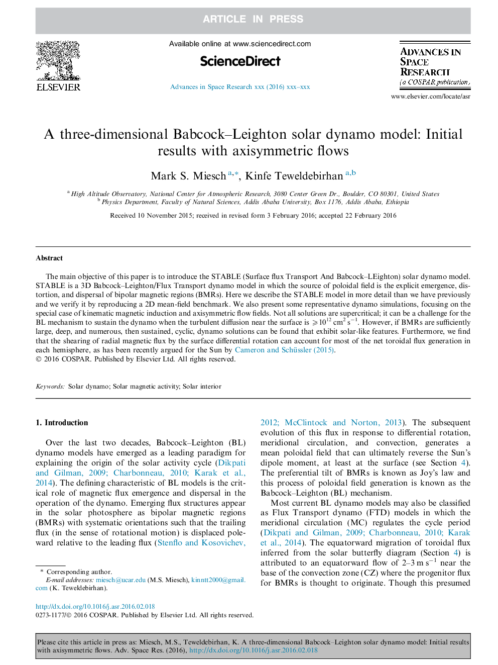 A three-dimensional Babcock-Leighton solar dynamo model: Initial results with axisymmetric flows