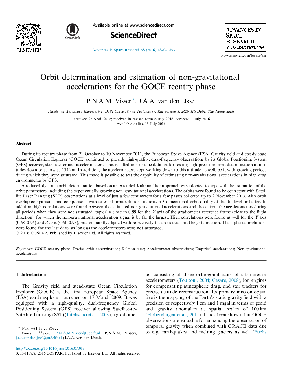 Orbit determination and estimation of non-gravitational accelerations for the GOCE reentry phase