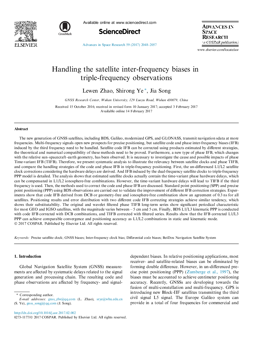 Handling the satellite inter-frequency biases in triple-frequency observations