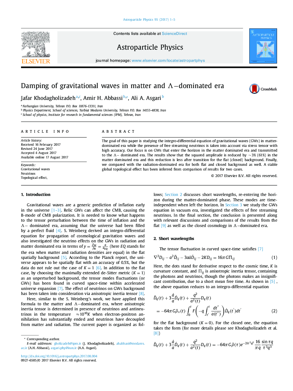 Damping of gravitational waves in matter and Îâdominated era