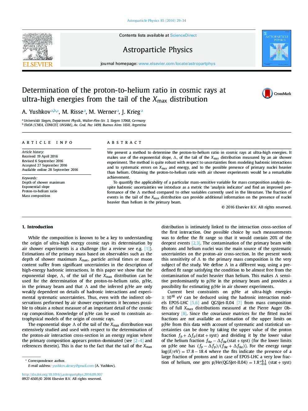 Determination of the proton-to-helium ratio in cosmic rays at ultra-high energies from the tail of the Xmax distribution