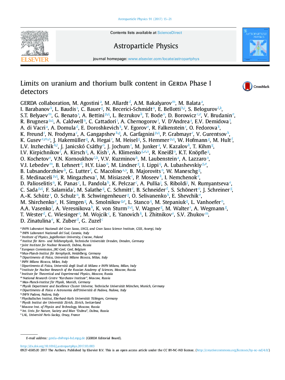 Limits on uranium and thorium bulk content in Gerda Phase I detectors