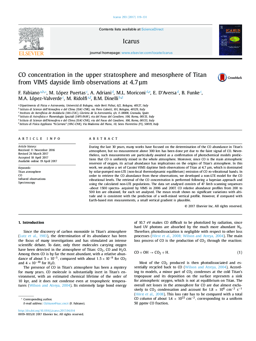 CO concentration in the upper stratosphere and mesosphere of Titan from VIMS dayside limb observations at 4.7âÂµm