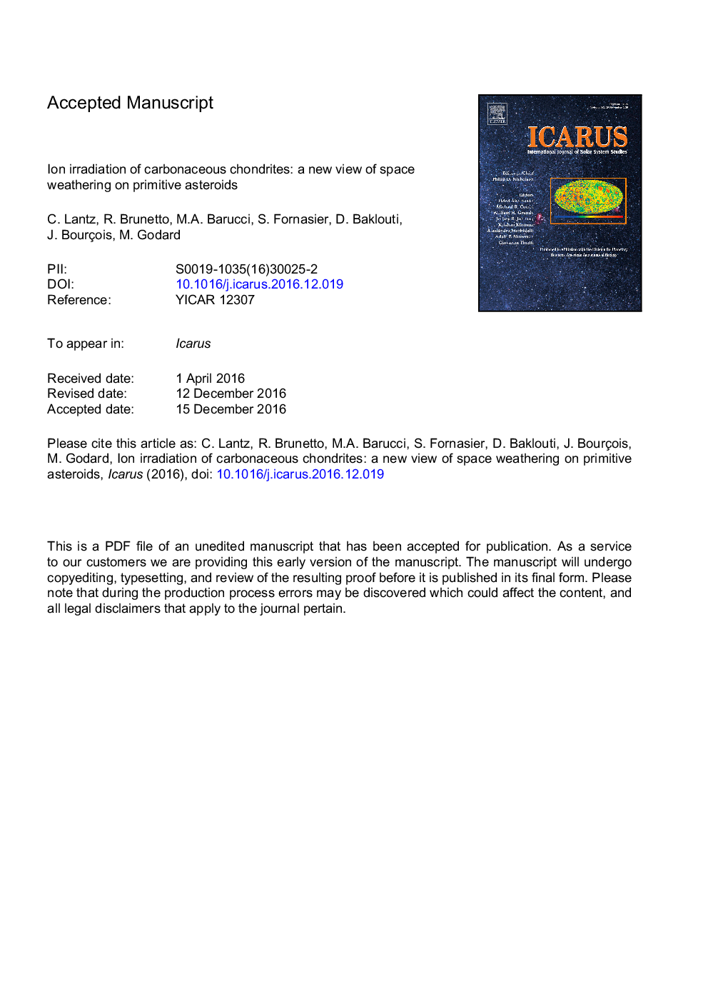 Ion irradiation of carbonaceous chondrites: A new view of space weathering on primitive asteroids