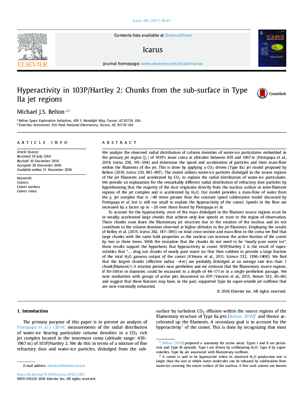 Hyperactivity in 103P/Hartley 2: Chunks from the sub-surface in Type IIa jet regions