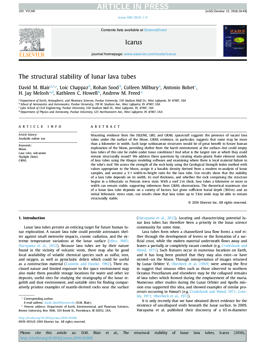 The structural stability of lunar lava tubes