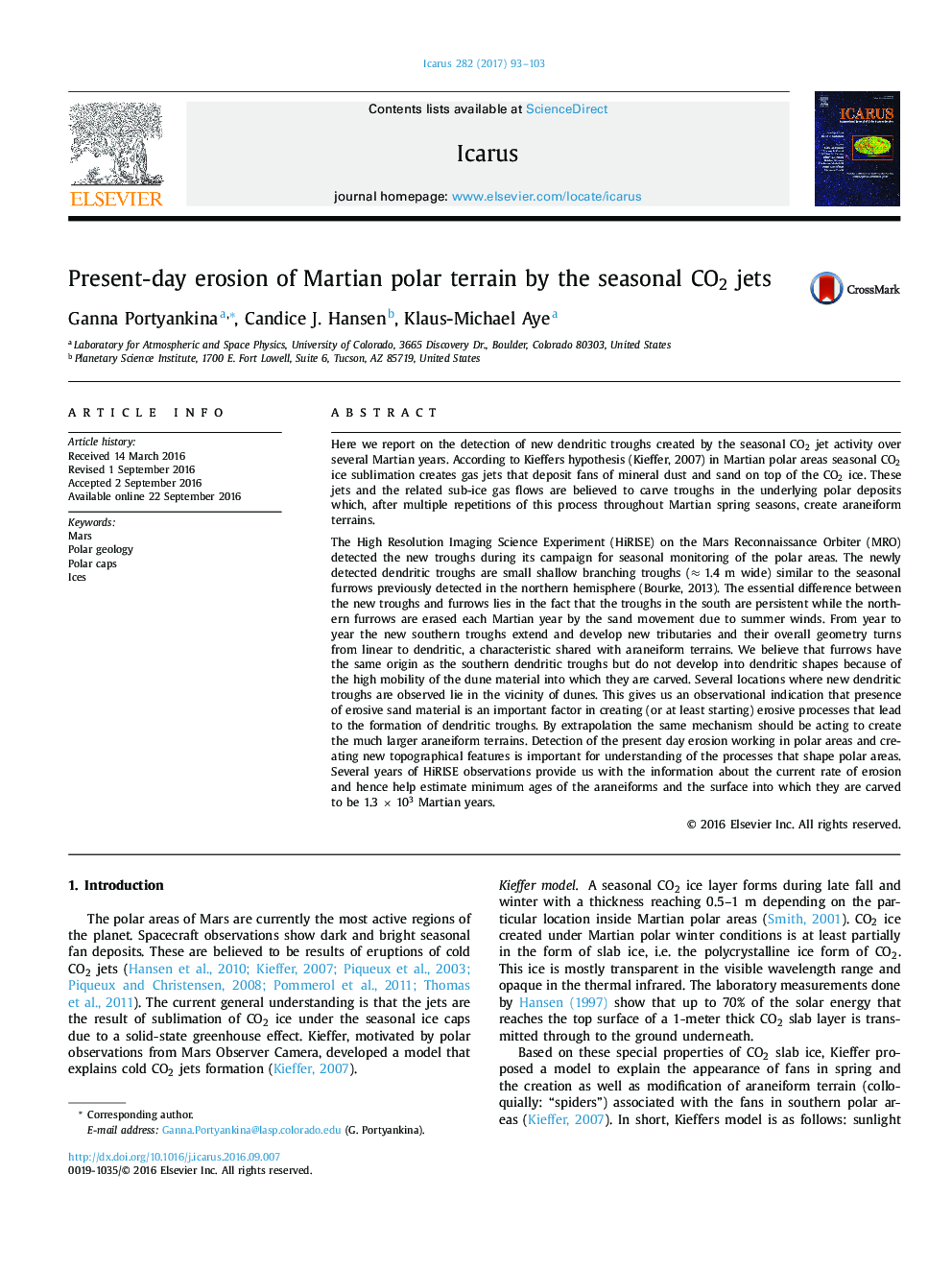 Present-day erosion of Martian polar terrain by the seasonal CO2 jets