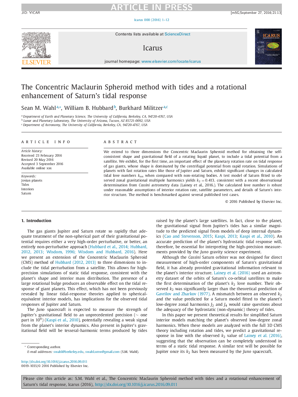 The Concentric Maclaurin Spheroid method with tides and a rotational enhancement of Saturn's tidal response