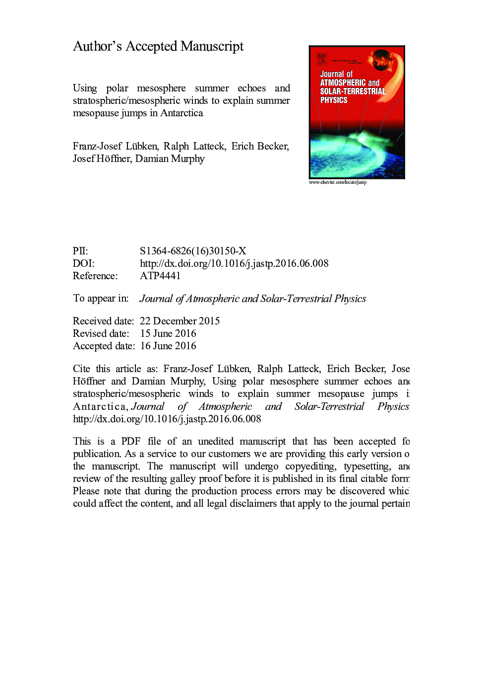 Using polar mesosphere summer echoes and stratospheric/mesospheric winds to explain summer mesopause jumps in Antarctica