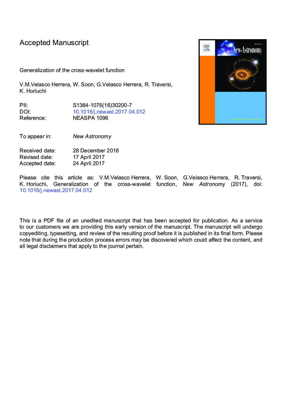 Generalization of the cross-wavelet function