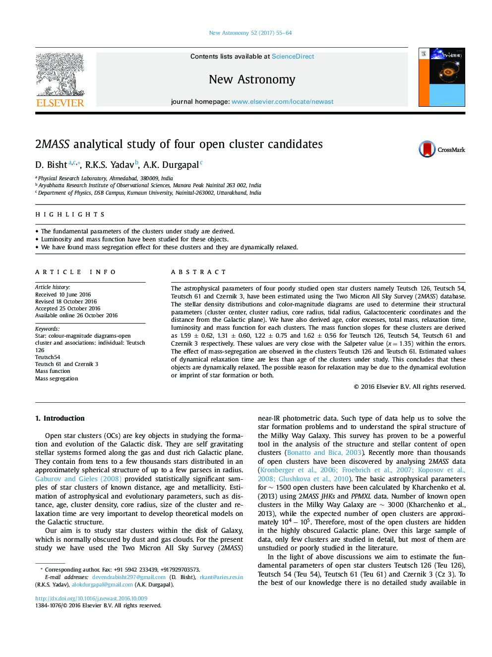 2MASS analytical study of four open cluster candidates