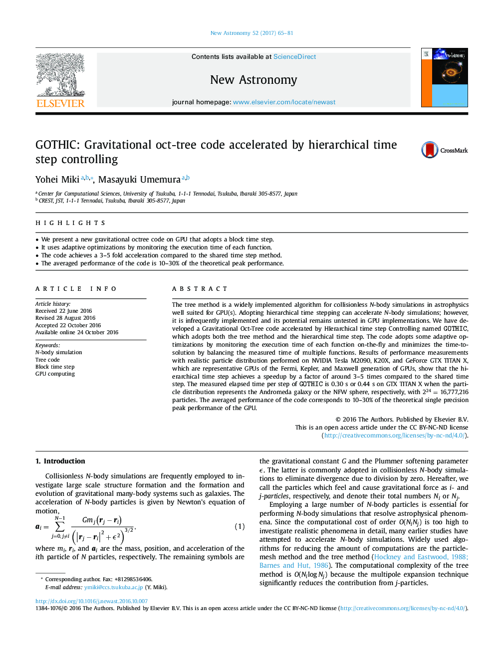 GOTHIC: Gravitational oct-tree code accelerated by hierarchical time step controlling