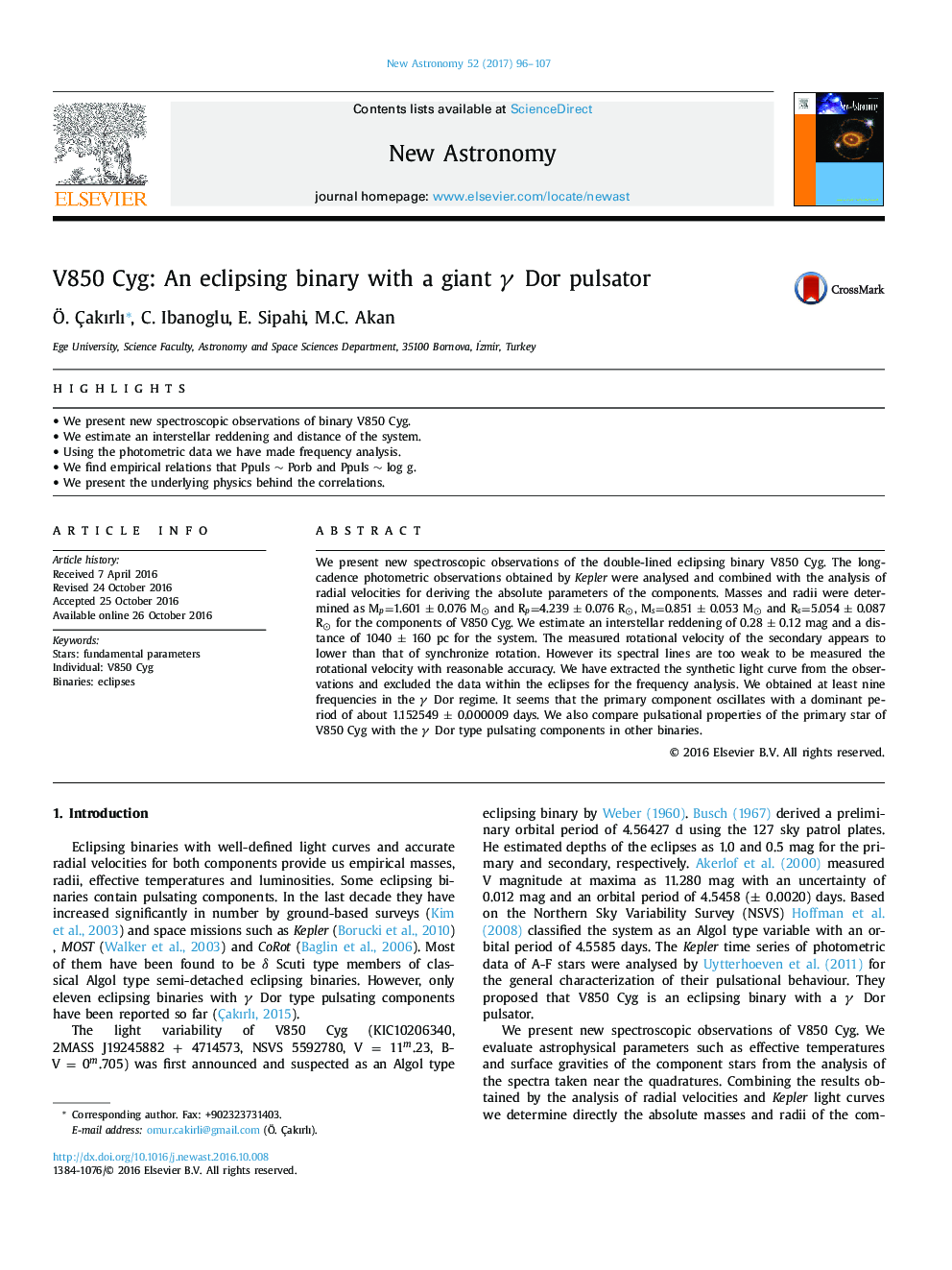 V850Â Cyg: An eclipsing binary with a giant Î³ Dor pulsator