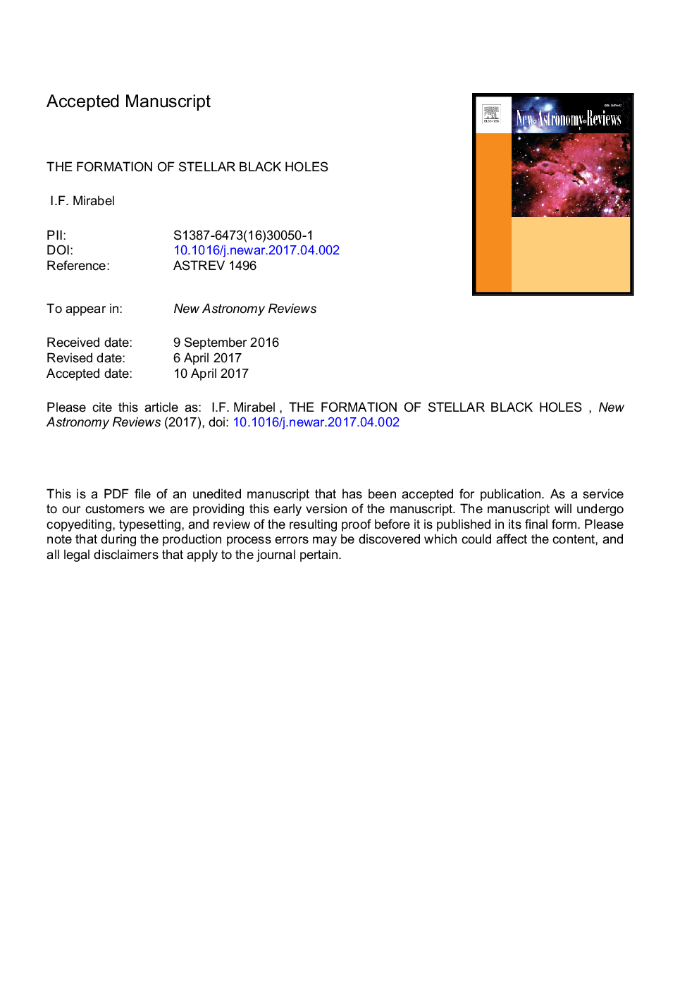 The formation of stellar black holes