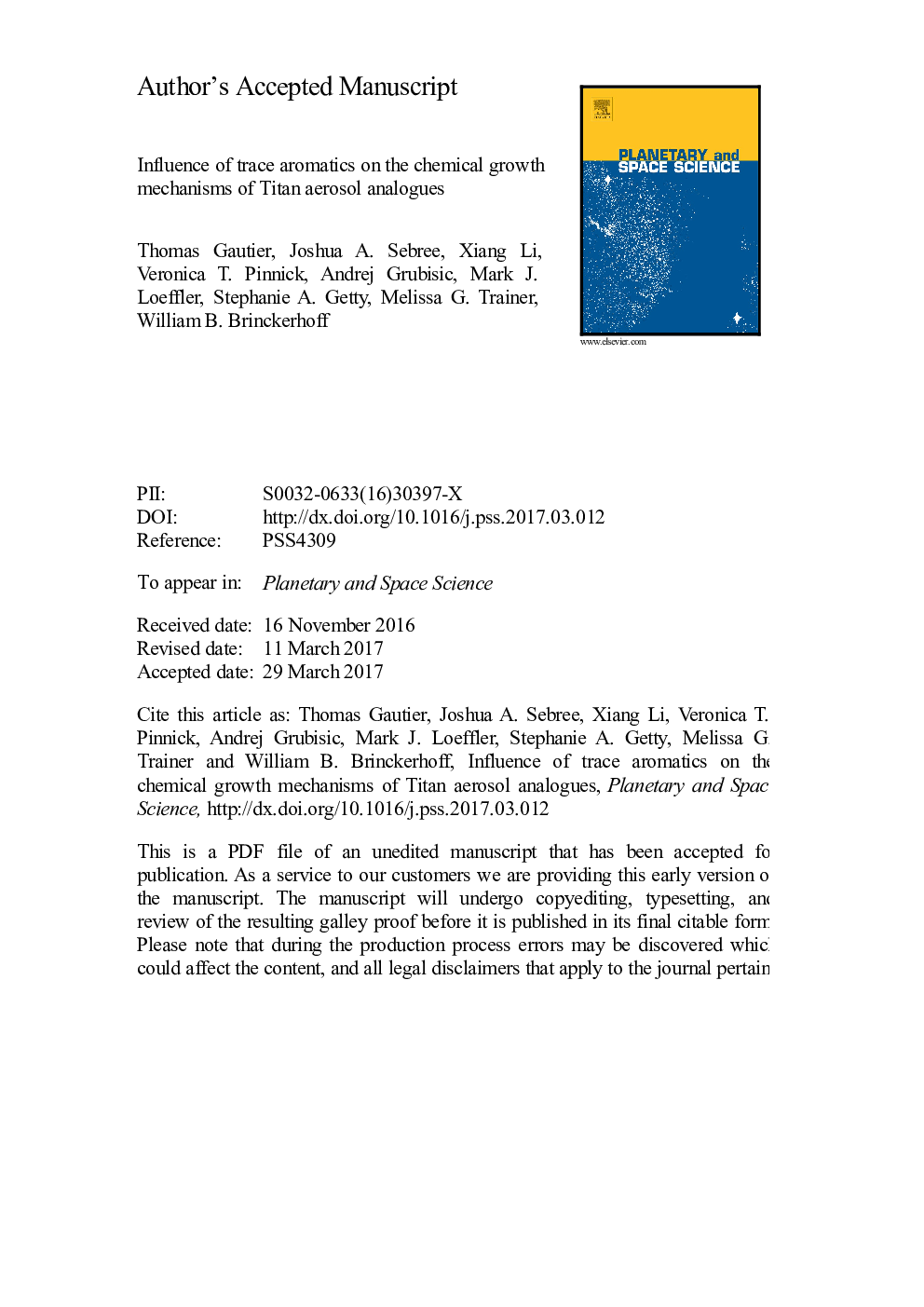 Influence of trace aromatics on the chemical growth mechanisms of Titan aerosol analogues