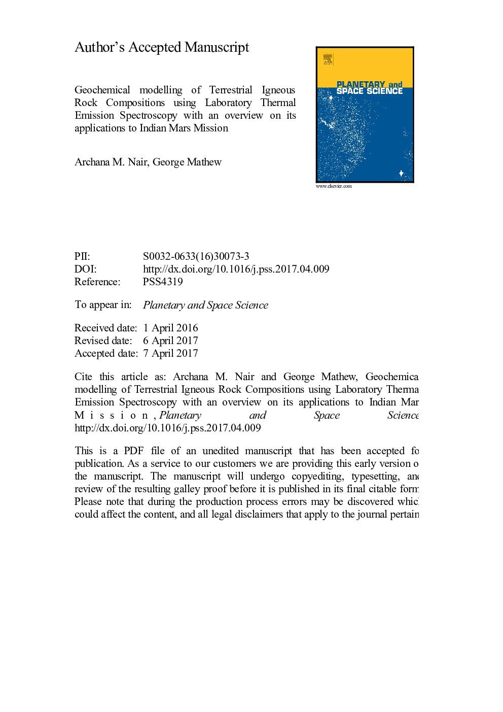 Geochemical modelling of terrestrial igneous rock compositions using laboratory thermal emission spectroscopy with an overview on its applications to Indian Mars Mission